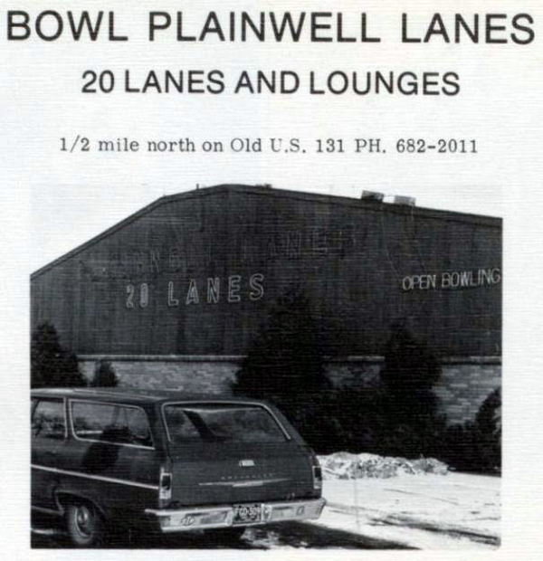 Plainwell Lanes - 1973 Ad (newer photo)